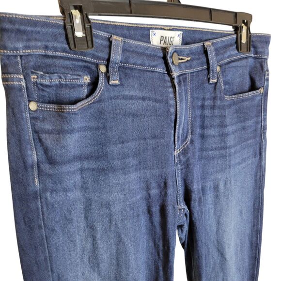 Paige Womens Size 30 Blue Solid Ankle Skinny Jeans - Picture 3 of 11